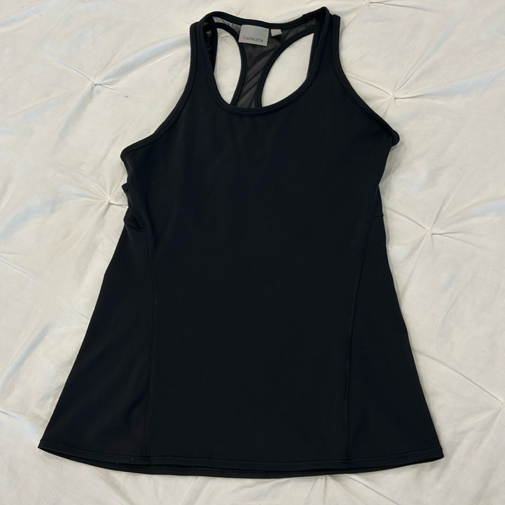 Athleta Women's Grey Athletic Round Neck Sportswear Tank Top Size XS
